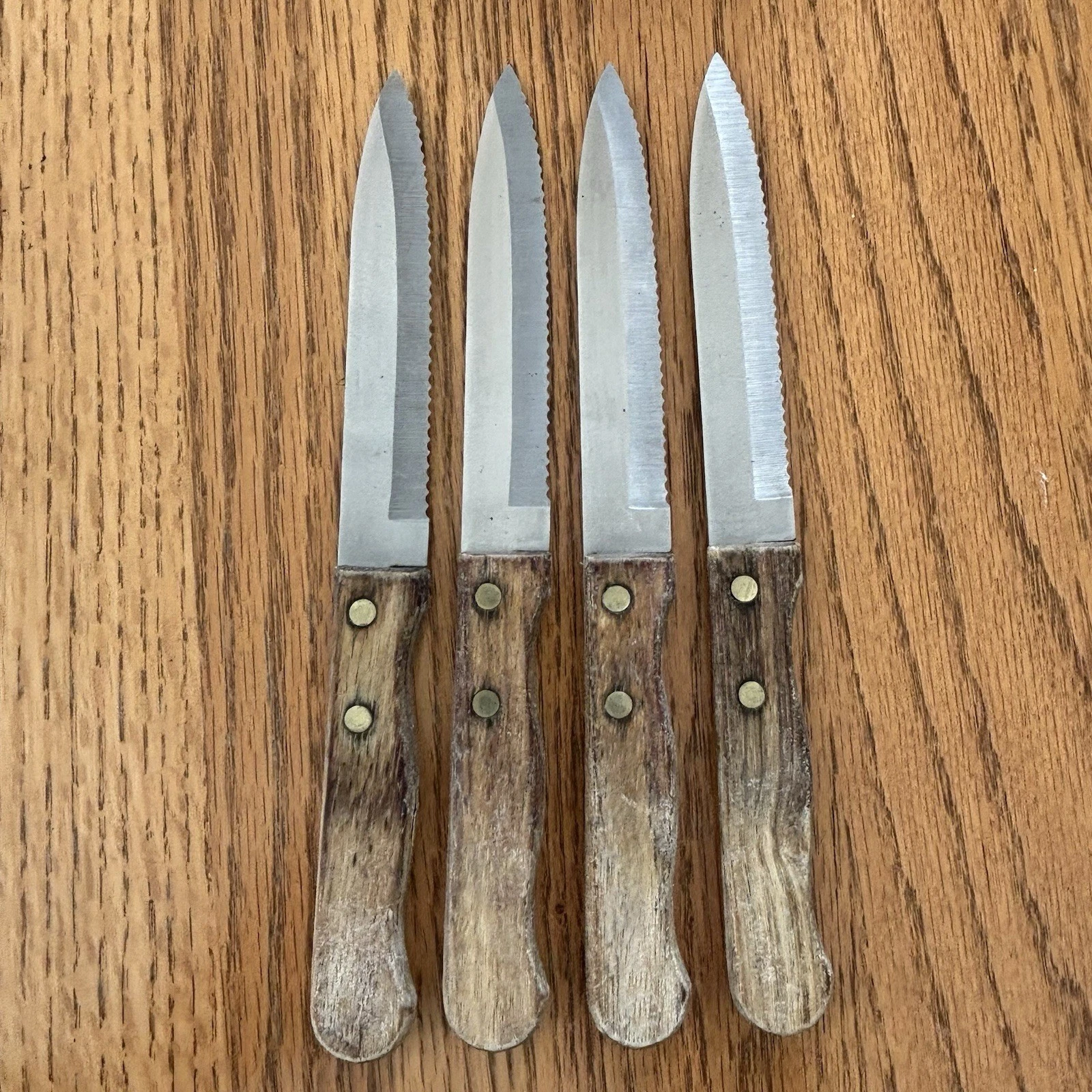 Vintage Japanese Set Of 4 Serrated Steak Knives