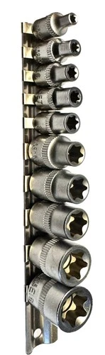 10pc Female Torx Star Socket 1/4" dr E4 E5 E6 E7 E8 3/8" dr E10 E12 E14 E16 E18
