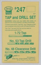 Kadee 247 HO Tap and Drill Set 1-72 Tap/No.53 Tap Drill/No.48 Clearance Drill