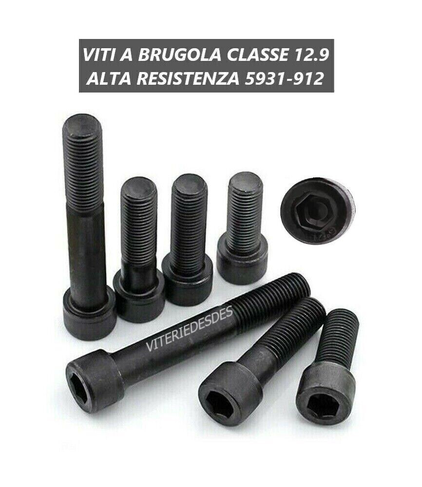 VITI M14 A BRUGOLA TESTA CILINDRICA TCEI UNI5931 DIN912 IN ACCIAIO 12.9 BRUNITO