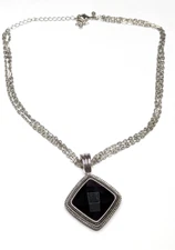 Premier Designs Reversible Pave Rhinestone Pendant Multi Strand Necklace