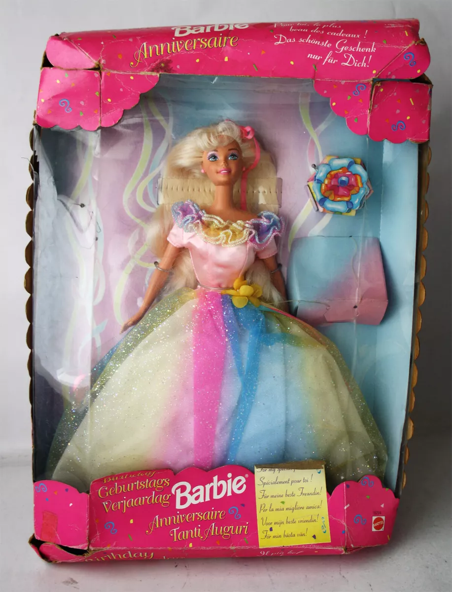 RARE VINTAGE 1997 BARBIE BIRTHDAY ANNIVERSAIRE DOLL MATTEL NEW
