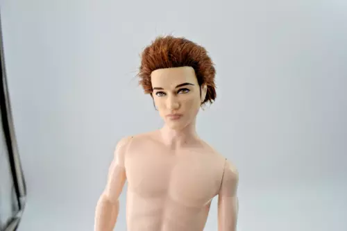 Barbie Twilight Edward Doll Red Brown Hair Vampire Naked Nude for OOAK New