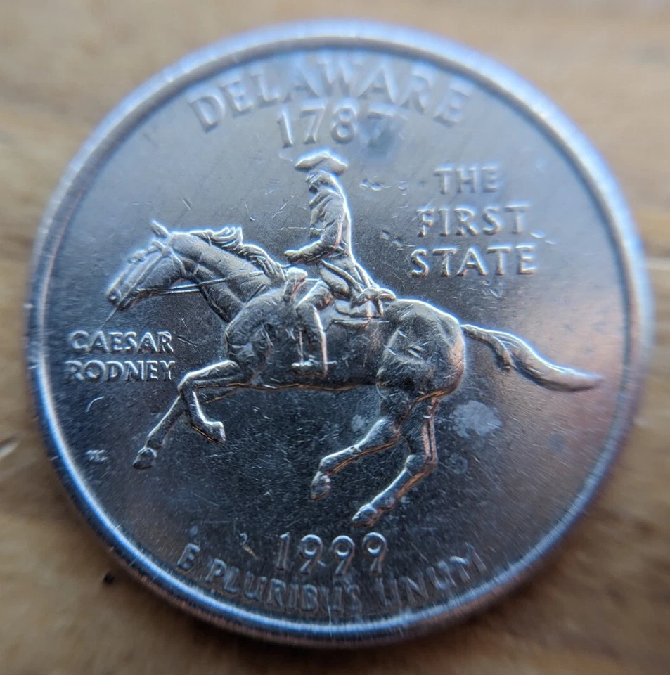 SPITTING HORSE 1999-P Die Break Error Delaware State Quarter Collectable Coin - Image 2 of 4