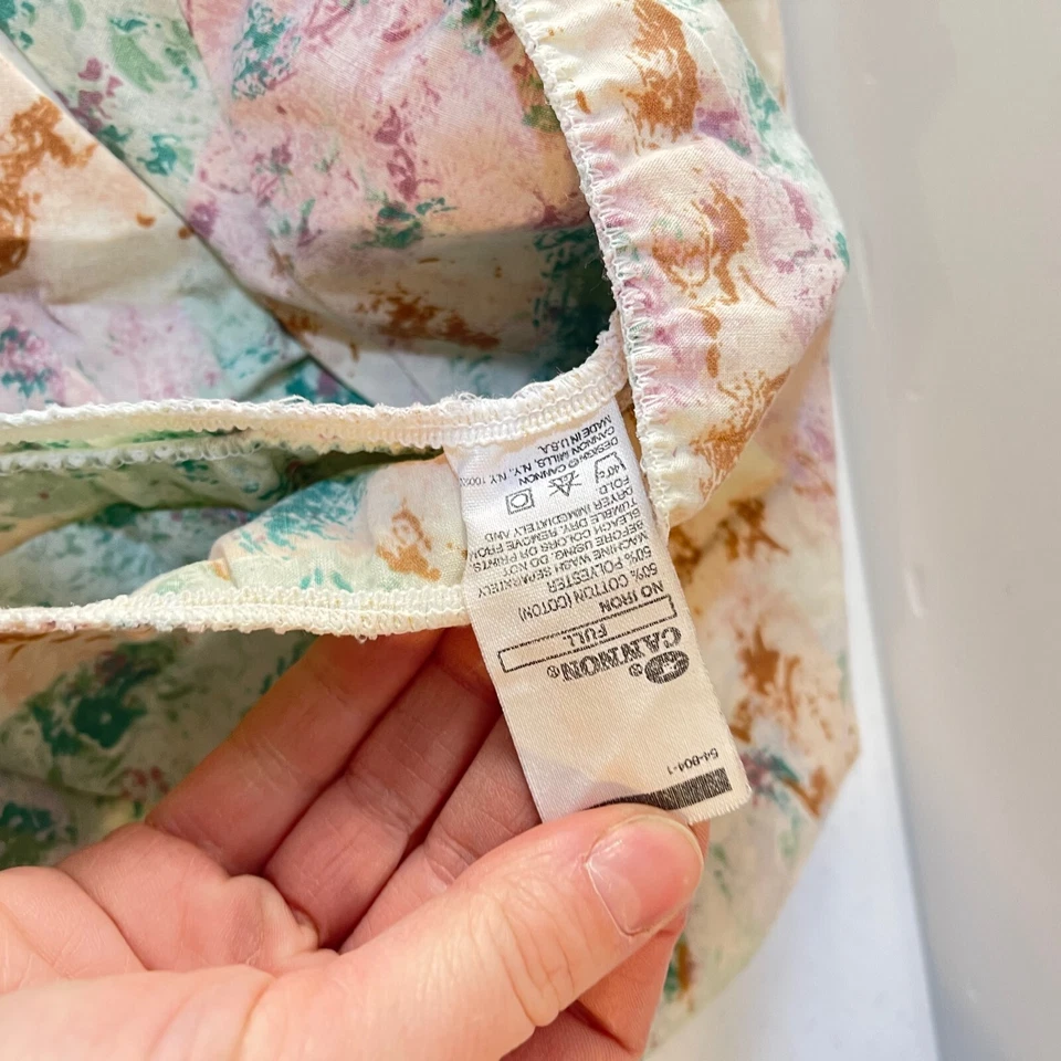 Sábana bajera cañón de colección completa verde rosa pinceladas abstractas mezcla sin hierro EE. UU. Foto 4 de 4