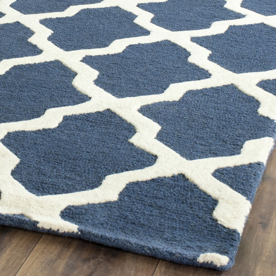 Safavieh Cambridge NAVY BLUE / IVORY Wool Runner 2'-6 x 16' - CAM121G-216 - Image 2 of 2