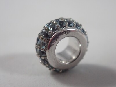 LINKS OF LONDON STERLING SILVER SWEETIE BRACELET ROUND SPACER BEAD w/ BLUE TOPAZ