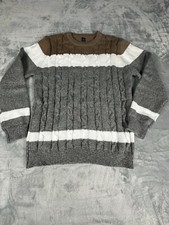 Men  s Sweater Size Large Brown Gray New
