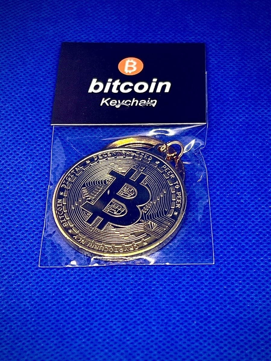 Gold Bitcoin Key Chain with Keyring