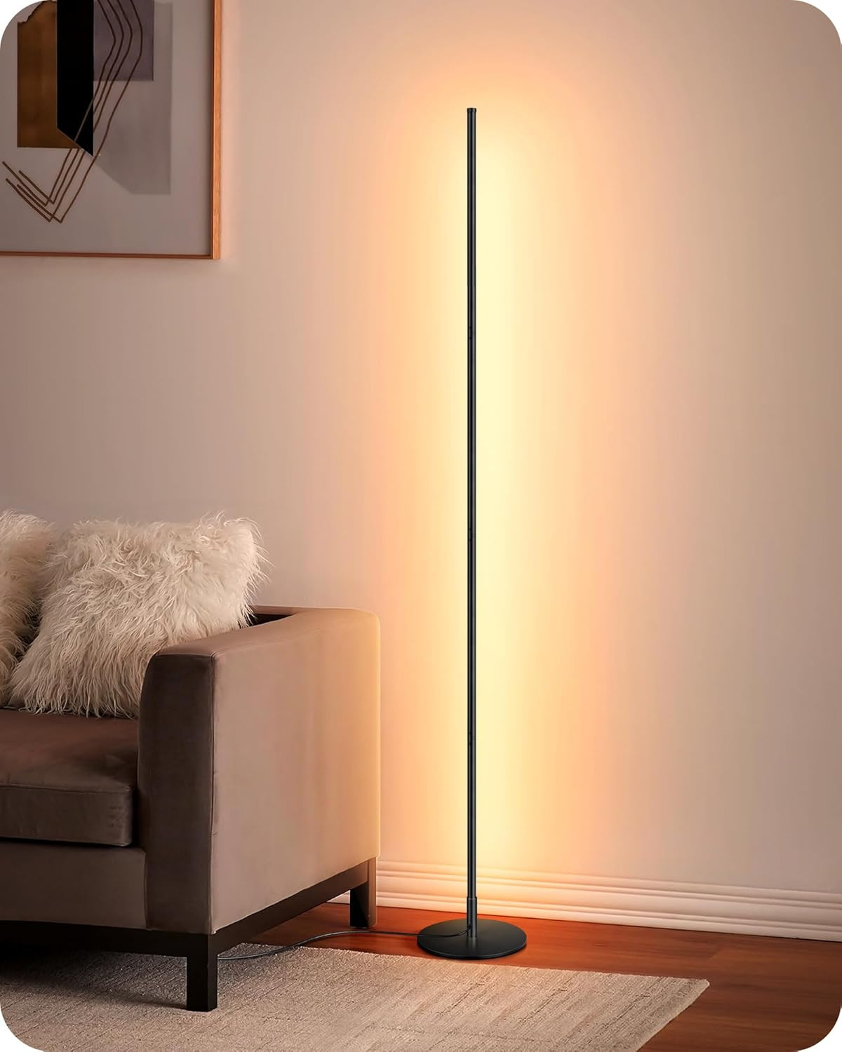 Lampada da Terra a LED Dimmerabile in Continuo, Luce Bianca Calda 3000K, Lampada