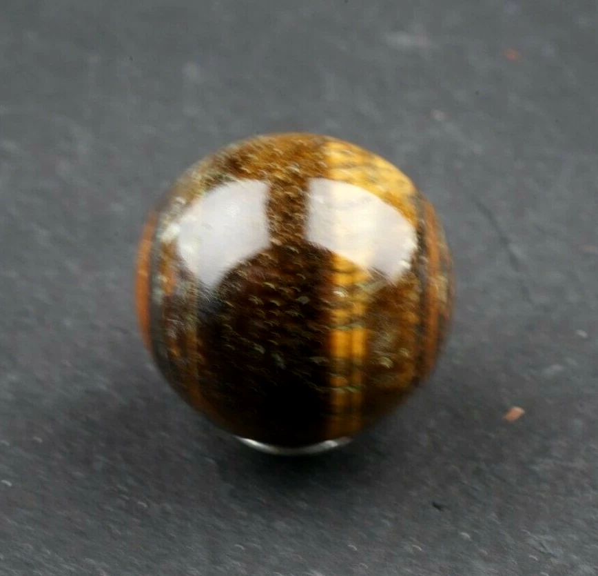 5364" Marble Banded Agate Tiger Eye Vintage Hand Ground Bullseye Good  Mar512 - Image 4 of 4