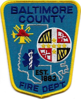 Fire Department MARYLAND Patch BALTIMORE County Feuerwehr Abzeichen USA Rescue