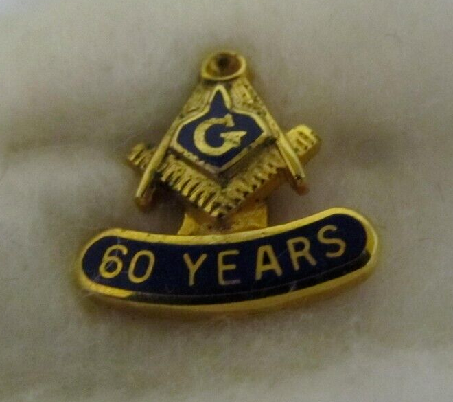 ▪️50’s【FREE MASONRY】ACCSESSORIES Freemasons Masonic 50 and 60 Years Service Pins Cuff Links