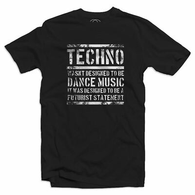 Futurist Statement Techno Acid House Dance Music Rave DJ Men's T-Shirt
