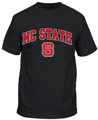 North Carolina State Wolfpack Black School Logo Short Sleeve T Shirt