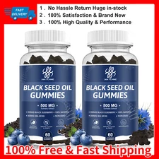 2Pack Black Seed Oil Gummies 500Mg with Black Elderberry & Sea Moss Ashwagandha