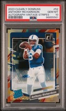 Anthony Richardson 2023 Donruss Clearly FOTL Rookie Strips Autograph  /18 POP 1!
