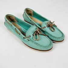 Frye Quincy Tie Leather Boat Shoe Light Blue Women's Size 10 — listing 2