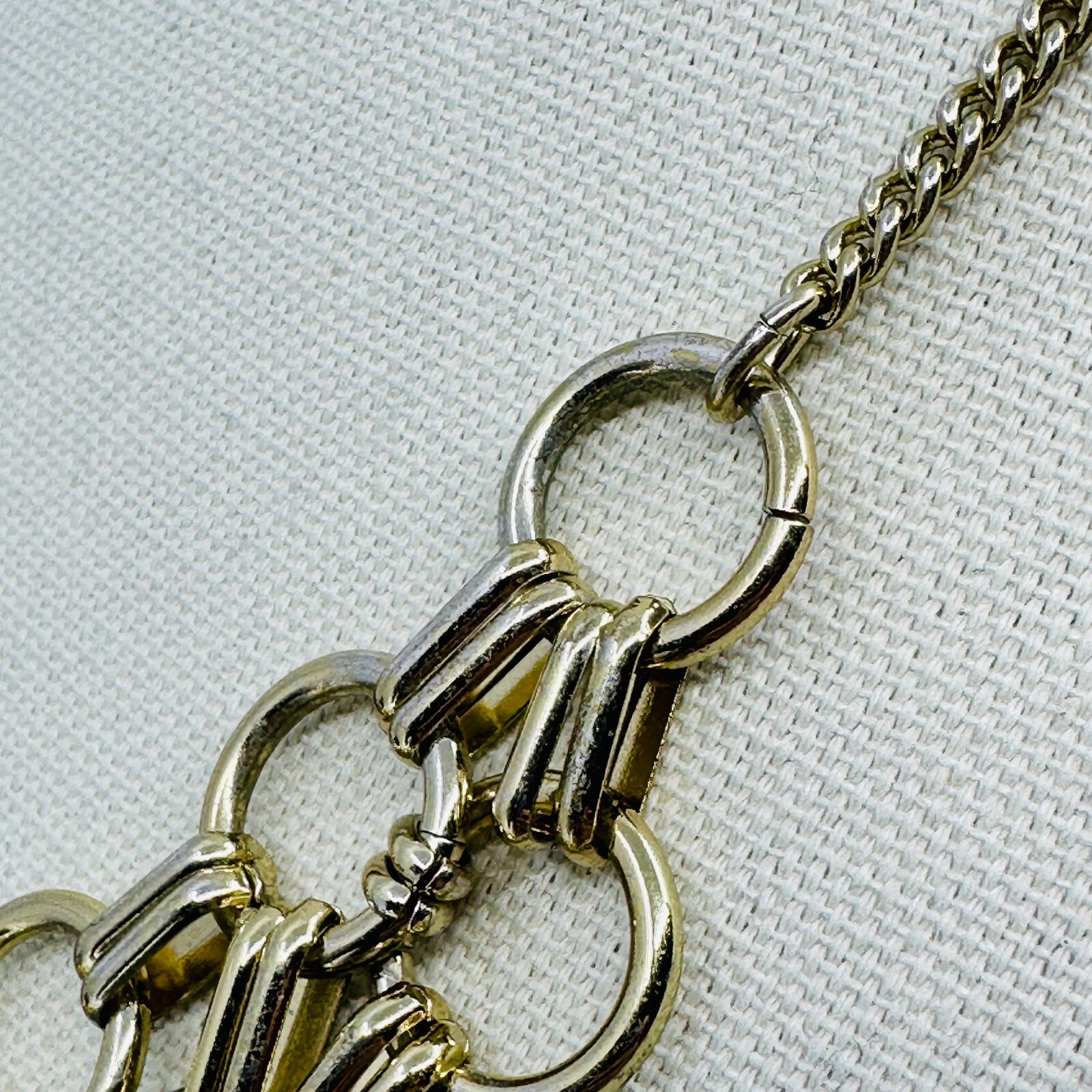 Talbots Statements Necklace Interlocking Rings Me… - image 6