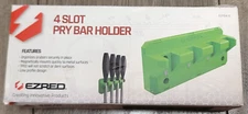 EZ RED Super Magnetic 4-Slot Pry Bar Holder Rack, Green #EZPB4-G