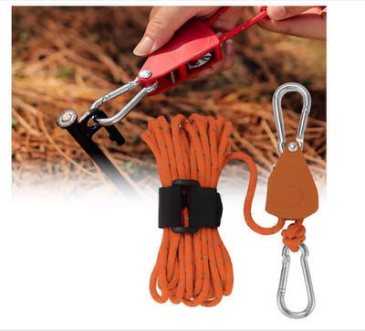 Portable Adjustable Fix Camping Rope, High Strength Fast Release Pulley Rope