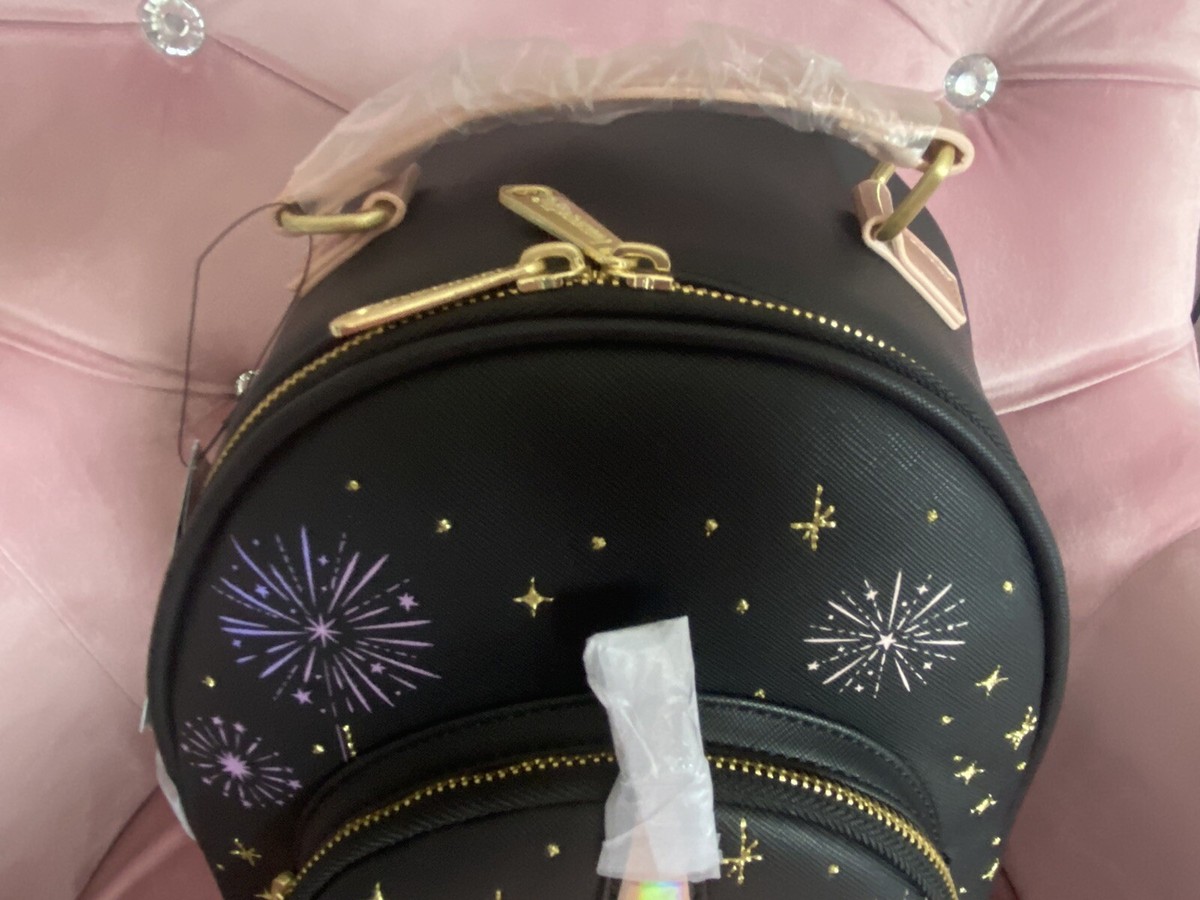 NWOT Disney 50th Anniversary Finale WDW Castle Fireworks Loungefly Mini Backpack A portable Happily Ever After! ?? Cinderella Castle light  main image 2