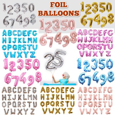 16'' GOLD BUCHSTABEN ZAHLEN GEBURTSTAG ALTER ZAHLEN MOTTOPARTY DEKOR BALLONS
