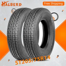 Set 2 ST205/75R14 Trailer Tires 205 75 14 8 Ply Load Range D Heavy Duty Radial