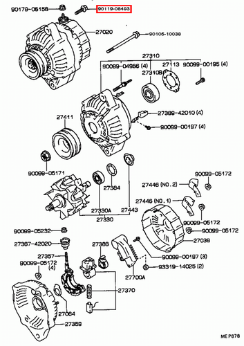 Genuine Toyota Coaster HZB36 HZB31 HZB30 1HZ 4.2 Diesel Alternator Bolt - Picture 10 of 10