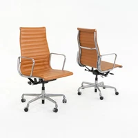 2019 Herman Miller Eames Aluminum Group Executive Desk Chair in Cognac Leather