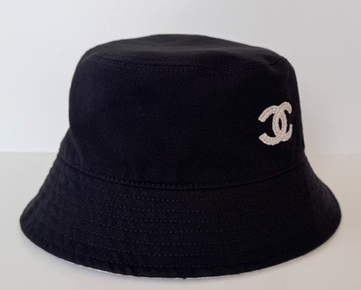 CHANEL バケットハット 黒 ホワイトロゴ2025今期 24P CHANEL BLACK WHITE CC LOGO BUCKET CLOCHE HAT S SMALL | eBay