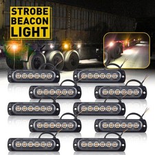 New 6LED Amber Grill Side Marker Emergency Strobe Light Bar Kit Tow Truck 10pcs