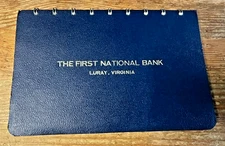 Vintage Luray Virginia Checkbook Register First National Bank VA Spiral Bound