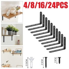 Heavy Duty Cast Iron L Shaped Wall Mounted Shelf Brackets Support Decor Home