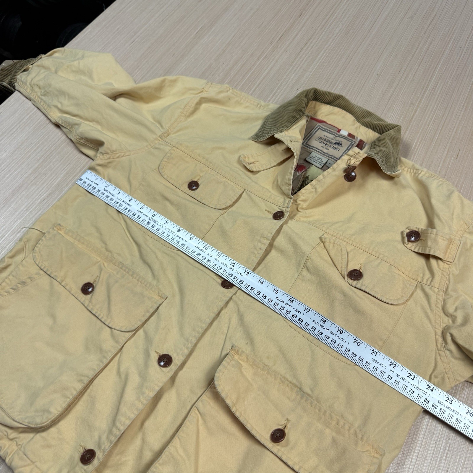 Vintage 90s Calvin Klein Barn Coat Chore Jacket Large Women’s Corduroy Collar