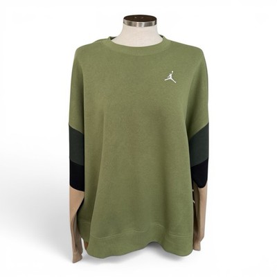 Nike Jordan Womens Crewneck Sweatshirt XXL Green Colorblock Oversized NWT