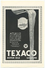 Texaco One Name for Motor Oil and Gasoline 1930s Vintage Ad Texaco