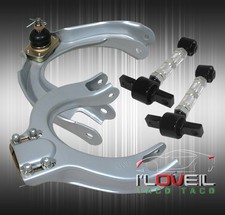 For 88-91 Crx Civic Front Rear Full Adjustable Camber A-arm Arm Kit Silver Black