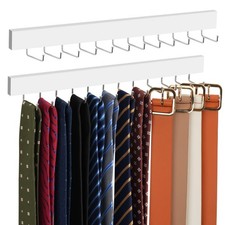 ZEDODIER 2 Pack Wodden Tie Hanger Wall Mounted, Space Saving Belt Organizer