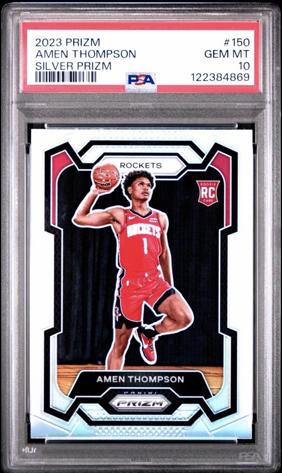 2023-24 Panini Prizm - Amen Thompson #150 Silver Prizm (RC) PSA 10