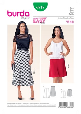 Burda Style Rock/Hose fehlt Schnittmuster für stylische Outfits B6818