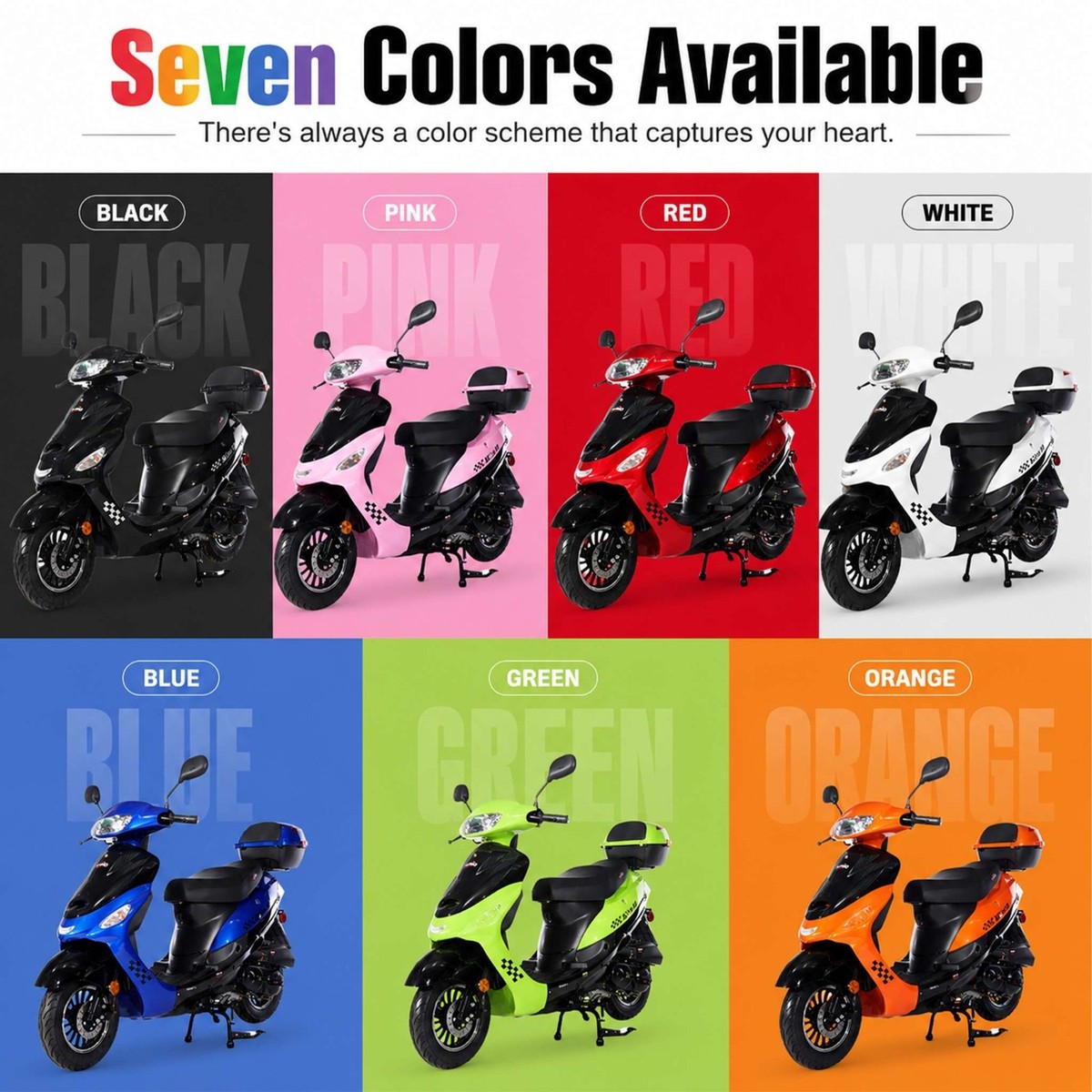 X-PRO Milos 50cc Gas Moped Scooter with 10
