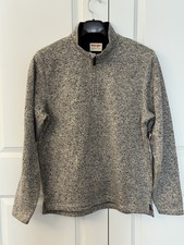 Wrangler Authentics Mens Sweater Fleece Pullover Large Quarter-Zip Gray NWT