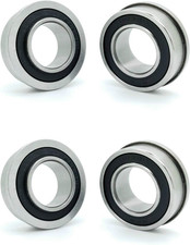Four 4 Flanged Ball Bearings 3/4" X 1-3/8" X 1/2" Inch. Applicable Lawn Mower,