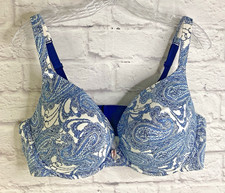 Cacique bra Intuition Plunge 44DD blue white paisley