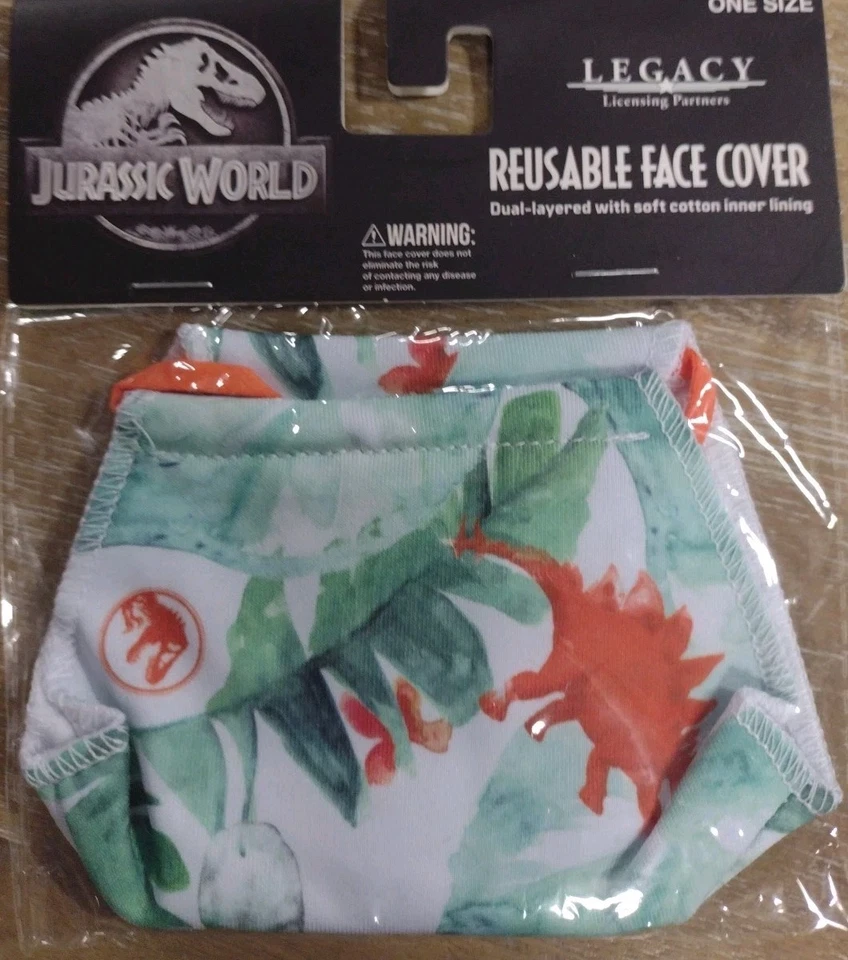 6 Jurassic Reusable Far Cover Or  Face Mask One Size.  - Image 2 of 3
