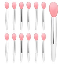 12 Pcs Silicone Lip Applicator, Gloss Applicator Wands, Lips Mask Pink