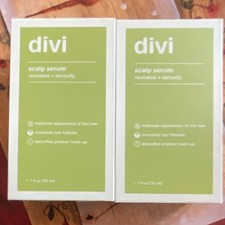 Divi Scalp Serum 1 fl oz Caffeine Tea Tree Detoxifies Thin Hair two bottles