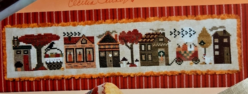 Heart in Hand - HARVEST TINY TOWN - Cross Stitch Chart w/Linen, embellishments - Image 2 of 3