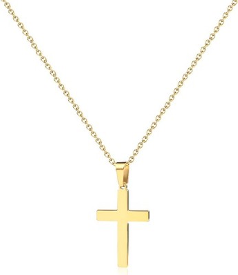 Easter Basket Stuffers - Cross Necklace for Women 18K Gold Plated Cross Necklace